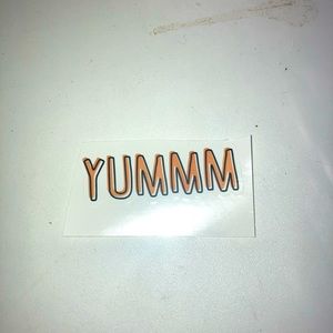 “yummm” sticker